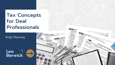 Tax Concepts for Deal Professionals: 163(j) Planning
