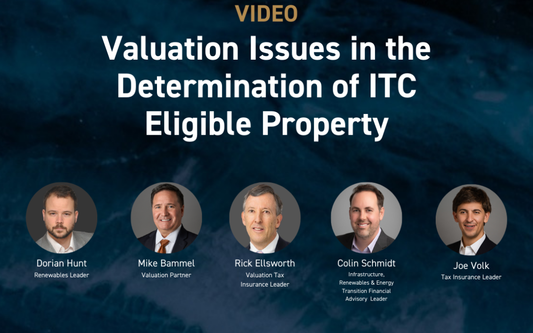 Valuation Issues in the Determination of ITC Eligible Property