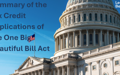 A Summary of the Tax Credit Implications of the One Big Beautiful Bill Act