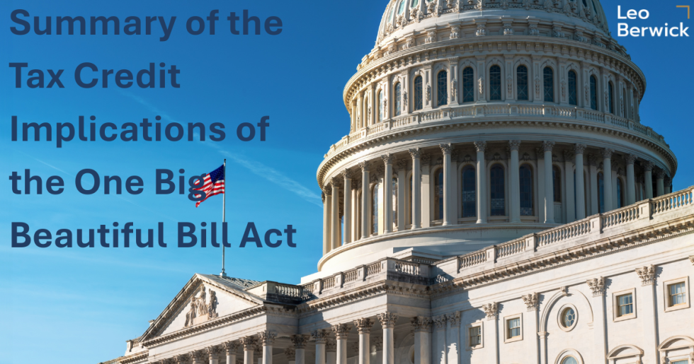 A Summary of the Tax Credit Implications of the One Big Beautiful Bill ...